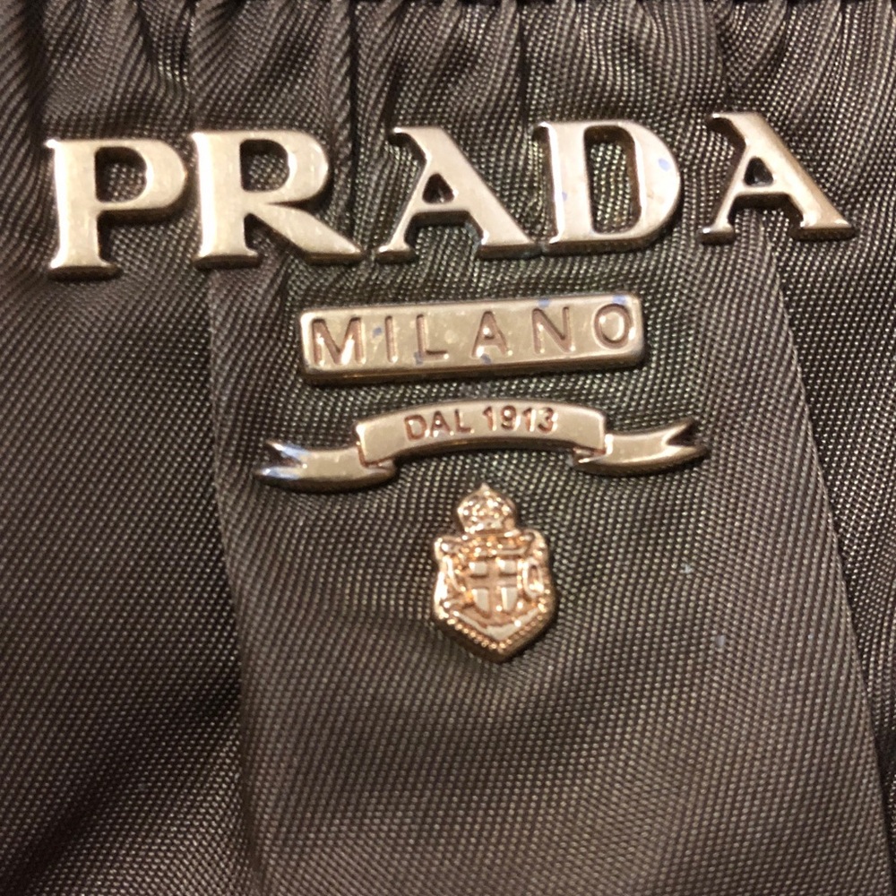 TODAY ONLY:Authentic Prada Brown Leather Canvas Shoulder Bag w/out Strap AS IS - Picture 4 of 14